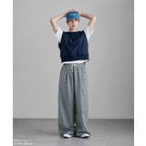 etoll エトル チェック柄コットンワイドパンツ | Fashion Letter | 詳細画像2 