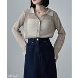 etoll エトル メッシュニット襟付きカーディガン | Fashion Letter | 詳細画像2