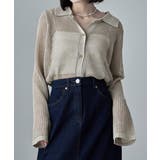 etoll エトル メッシュニット襟付きカーディガン | Fashion Letter | 詳細画像5