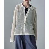 エクリュ | etoll エトル メッシュニット襟付きカーディガン | Fashion Letter
