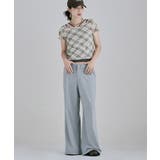 etoll エトル バイアスチェックフライスコンパクトTシャツ | Fashion Letter | 詳細画像4