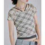 etoll エトル バイアスチェックフライスコンパクトTシャツ | Fashion Letter | 詳細画像7