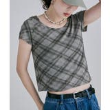 etoll エトル バイアスチェックフライスコンパクトTシャツ | Fashion Letter | 詳細画像12