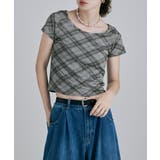 etoll エトル バイアスチェックフライスコンパクトTシャツ | Fashion Letter | 詳細画像13