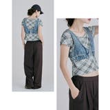 etoll エトル バイアスチェックフライスコンパクトTシャツ | Fashion Letter | 詳細画像18