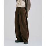 ブラウン | etoll エトル コーデュロイサイドタックコクーンパンツ | Fashion Letter