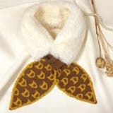 アイボリー(Dブラウン) | ファーニットリボンマフラー レトロスカーフトレンド秋冬 秋 | Felt Maglietta