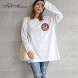 ホワイトプリント2（長袖） | BIGロングTシャツ ゆるかわ フェルトマリエッタオリジナルカラー | Felt Maglietta