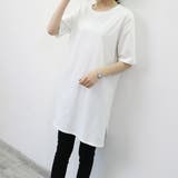 サイドスリットルーズトップス Tシャツワンピ ロングTシャツ | Felt Maglietta | 詳細画像2