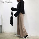 ベージュ | ウエストゴムプリーツワイドパンツ | Felt Maglietta