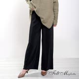 ブラック | カットソープリーツストレートパンツ 着心地GOODリラックス着回し秋コーデ | Felt Maglietta