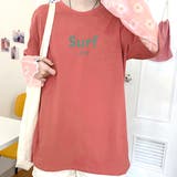 ピンク | SurfプリントTシャツ ロゴ 5分袖 | Felt Maglietta