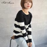 ◇ブラック(ボーダーa) | 袖ケーブル編みニット お気に入り140 | Felt Maglietta