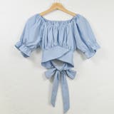 バックリボンオフショルブラウス ショート丈 オフショルダー リボン | Felt Maglietta | 詳細画像8