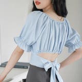 バックリボンオフショルブラウス ショート丈 オフショルダー リボン | Felt Maglietta | 詳細画像5