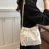 リボン付きチェーンショルダーバッグ 巾着 BAG | Felt Maglietta | 詳細画像5