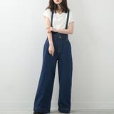 ネイビーB | ハイウエストサス付ワイドパンツ ハイウエストデザイン オールシーズン | Felt Maglietta