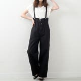 ツイルブラック | ハイウエストサス付ワイドパンツ ハイウエストデザイン オールシーズン | Felt Maglietta