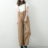 ツイルベージュ | ハイウエストサス付ワイドパンツ ハイウエストデザイン オールシーズン | Felt Maglietta