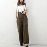 ツイルカーキ | ハイウエストサス付ワイドパンツ ハイウエストデザイン オールシーズン | Felt Maglietta