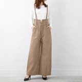 ツイルベージュ | ハイウエストサス付ワイドパンツ ハイウエストデザイン オールシーズン | Felt Maglietta