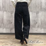 ブラック(コーデュロイ) | デニムワイドベイカーパンツ ワイドシルエット デニムパンツ | Maria Trinity