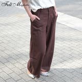 ブラウン(リネン) | デニムワイドベイカーパンツ ワイドシルエット デニムパンツ | Maria Trinity