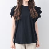 ブラック | 片袖フリルデザインTシャツボリューム個性的アシンメトリーdesignTee春夏主… | Felt Maglietta