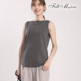 チャコールグレー | ボートネックタンクトップ ジャケット インナー | Maria Trinity