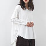 オフホワイト | 脇タックVネック長袖カットソー コットン オールシーズン | Felt Maglietta
