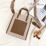 ベージュ | 2WAYトートバッグ淡色モノグラム秋冬コーデトレンドのスクエアフォルムレトロファ… | Felt Maglietta