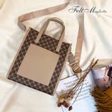 ダークブラウン | 2WAYトートバッグ淡色モノグラム秋冬コーデトレンドのスクエアフォルムレトロファ… | Felt Maglietta
