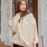 ベージュ×ブラウン | 裏起毛ハーフジッププルオーバー トレーナー ビッグシルエット | Felt Maglietta