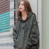 フロントベーマークロゴ紐フードパーカー ビッグシルエット プルオーバー | Felt Maglietta | 詳細画像2