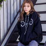 ブラック | フロントベーマークロゴ紐フードパーカー ビッグシルエット プルオーバー | Felt Maglietta