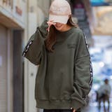 カーキ | 袖ロゴライントレーナー ビッグシルエット スウェット | Felt Maglietta