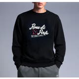 ブラック | チェーン刺繍入り裏起毛トレーナー ビッグシルエット トレーナー | Felt Maglietta