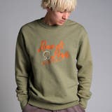 カーキ | チェーン刺繍入り裏起毛トレーナー ビッグシルエット トレーナー | Felt Maglietta