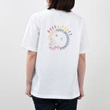 ホワイト | レインボー刺繍Tシャツ バックロゴ 夏服 | Felt Maglietta