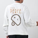 ホワイト×ブラウン | ロゴ刺繍×ベーマークプリントトレーナー ビッグシルエット トレーナー | Felt Maglietta