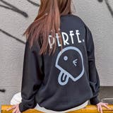 ブラック×ライトグレー | ロゴ刺繍×ベーマークプリントトレーナー ビッグシルエット トレーナー | Felt Maglietta