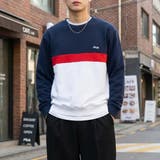 切替クルーネックトレーナー 裏起毛スウェットトップス プルオーバー | FILA | 詳細画像1 