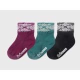 ムラサキ・ミドリ・黒各1足 | 3足組 クルー丈 履き口 | Filloie