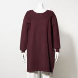 レッド | クルーネックニットサイドボタンスリットチュニック | FINE 