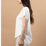 【Perle Peche】シルケットバックタックVネックカットソー | FINE | 詳細画像1