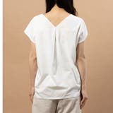 【Perle Peche】シルケットバックタックVネックカットソー | FINE | 詳細画像2