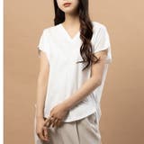 オフ | 【Perle Peche】シルケットバックタックVネックカットソー | FINE