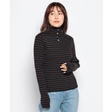 黒 | ワイドリブサムホールボトルネックプルオーバー | FINE