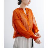 オレンジ | 【refinedworks】透け感を楽しむ。クルーネックシアーカーディガン! | refinedworks