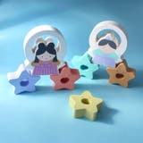 マルチカラー | 木製 七夕積み木 おり姫とひこ星 | F.O.Online Store